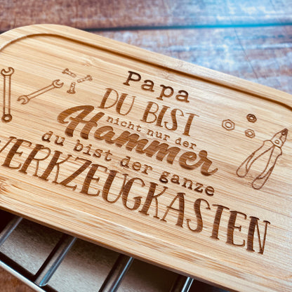 Brotdose Papa Werkzeug personalisiertes Geschenk Geburtstag