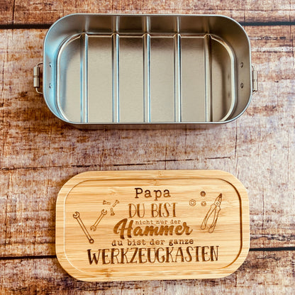 Brotdose Papa Werkzeug personalisiertes Geschenk Geburtstag