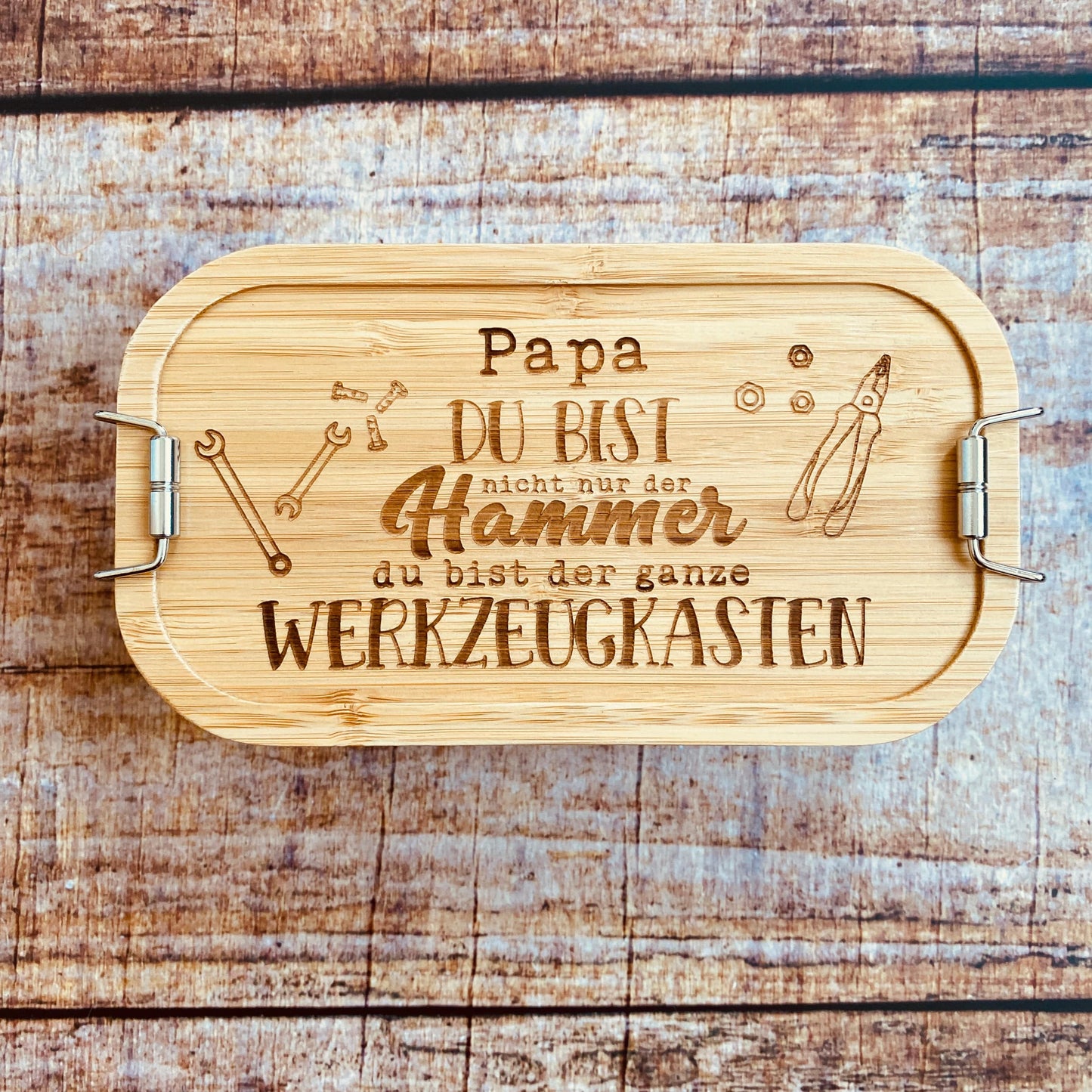 Brotdose Papa Werkzeug personalisiertes Geschenk Geburtstag