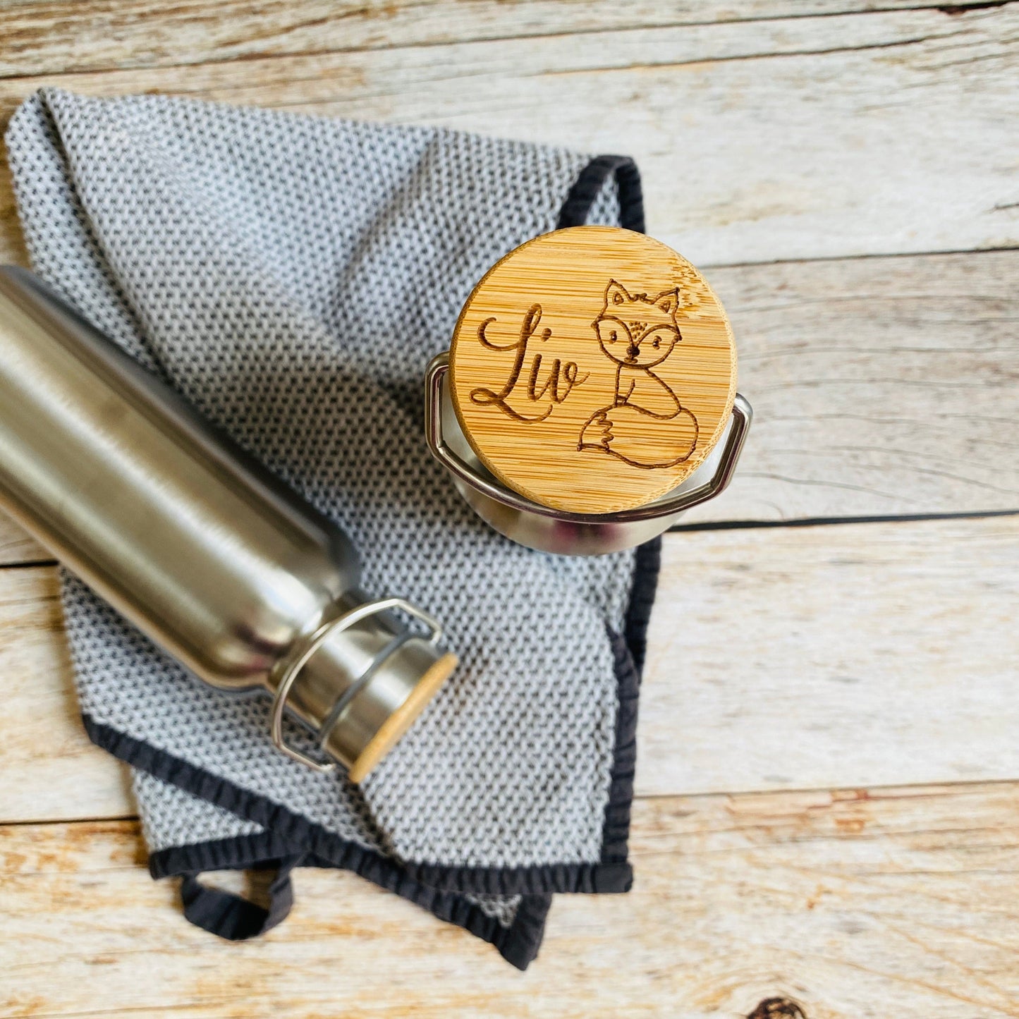 personalisierte Trinkflasche aus Edelstahl für Kinder | Trinkflasche mit Namen | Edelstahl Trinkflasche mit individueller Gravur