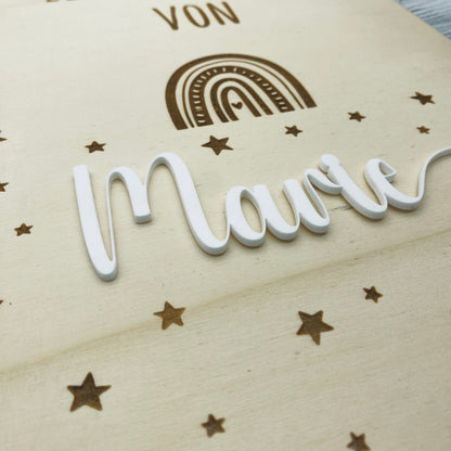 Zeugnismappe personalisiert aus Holz | Geschenk zum Schulstart | Zeugnisordner mit Namen | Einschulungsgeschenk für Mädchen und Jungen