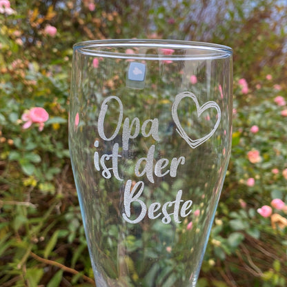 Weizenbierglas mit Gravur | Geschenkidee personalisiertes Weizenbierglas | Individuelles Bierglas | Glas mit Gravur