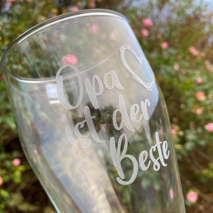 Weizenbierglas mit Gravur | Geschenkidee personalisiertes Weizenbierglas | Individuelles Bierglas | Glas mit Gravur