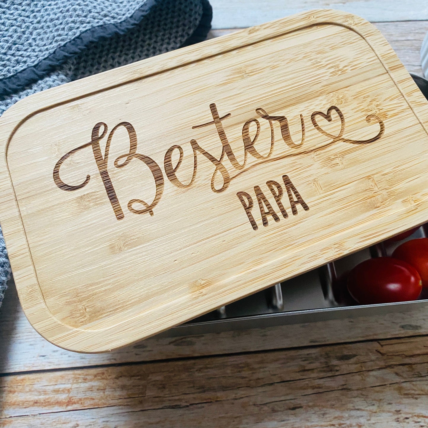 Brotdose Papa | Lunchbox personalisiert | Mepal Edelstahl Brotdose | Brotdose für Erwachsene | Edelstahl Brotbox