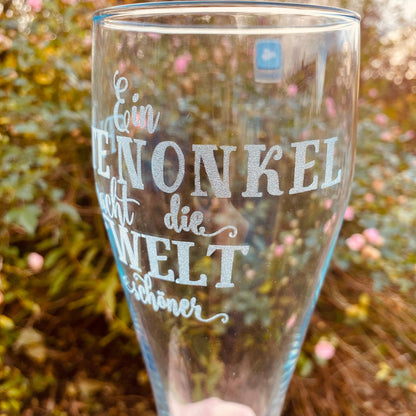 Weizenbierglas mit Gravur | Geschenkidee personalisiertes Weizenbierglas | Individuelles Bierglas | Glas mit Gravur