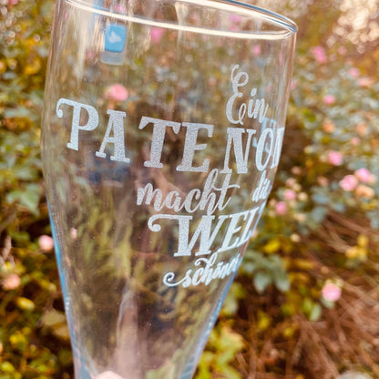 Weizenbierglas mit Gravur | Geschenkidee personalisiertes Weizenbierglas | Individuelles Bierglas | Glas mit Gravur