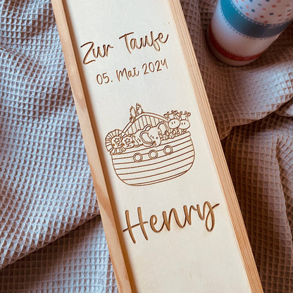 Personalisierte Aufbewahrungsbox für Taufkerzen – Individuelle Kerzenbox mit Namen für unvergessliche Erinnerungen