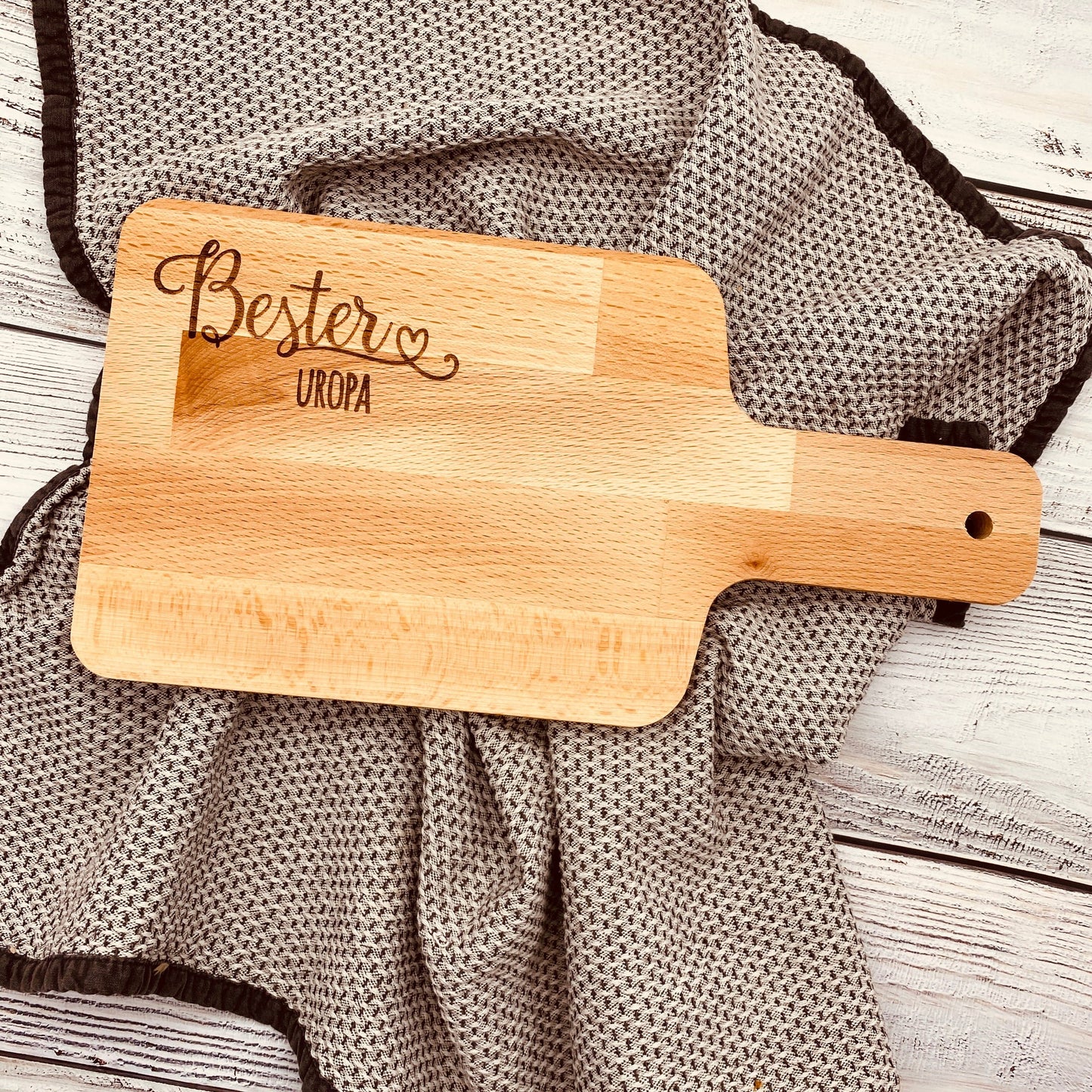 Personalisierte Geschenke für Opa – Schneidebrett Holz mit Gravur "Bester Uropa"