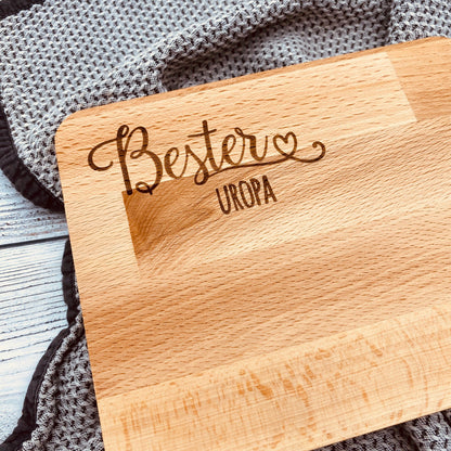 Personalisierte Geschenke für Opa – Schneidebrett Holz mit Gravur "Bester Uropa"