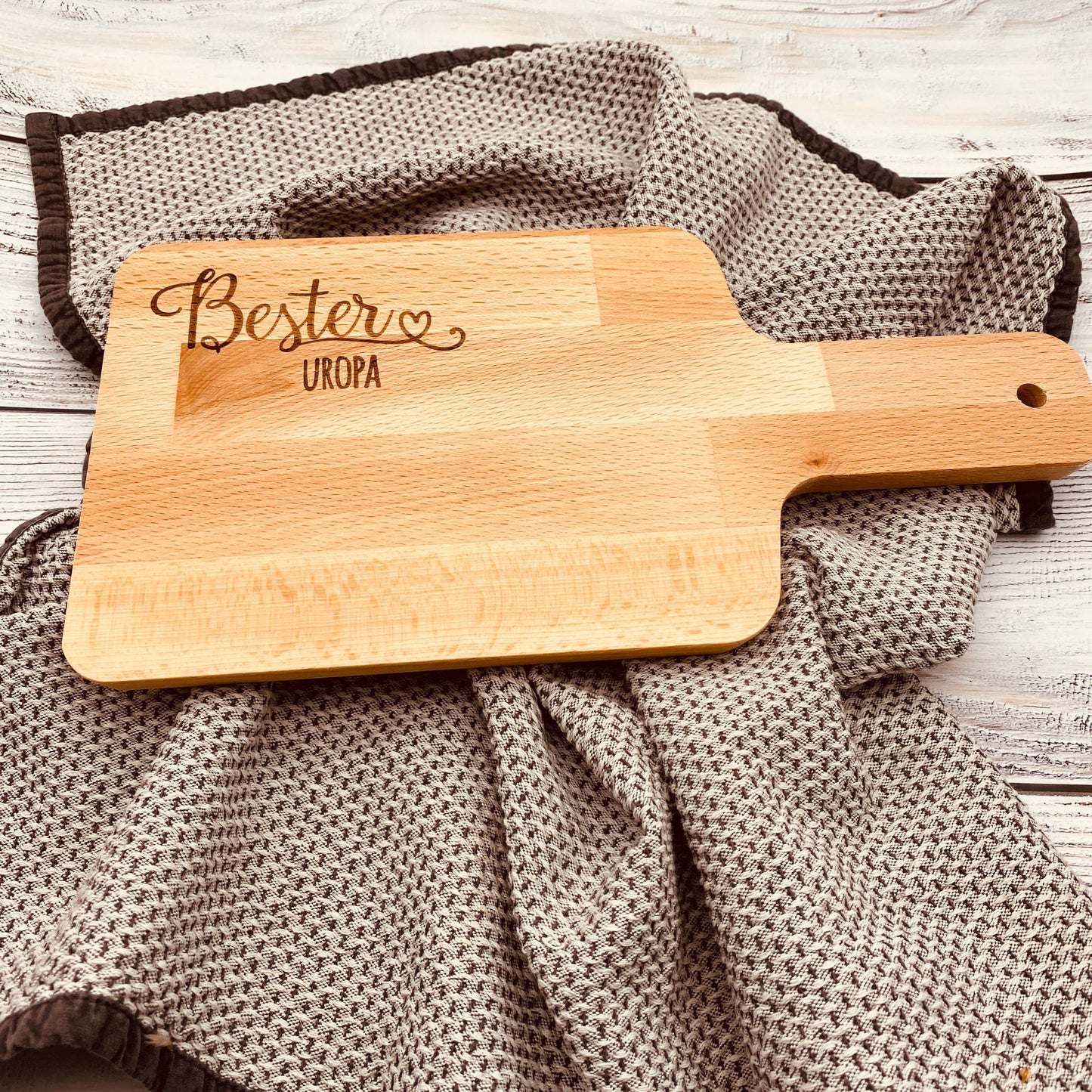 Personalisierte Geschenke für Opa – Schneidebrett Holz mit Gravur "Bester Uropa"