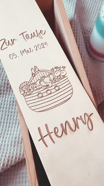 Personalisierte Aufbewahrungsbox für Taufkerzen – Individuelle Kerzenbox mit Namen für unvergessliche Erinnerungen