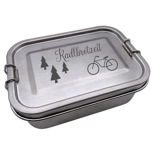 Brotdose personalisierte Lunchbox Fahrrad Wald