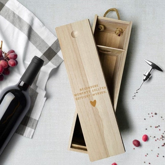 Weinbox mit Gravur | Weinkiste Geschenk individuell gestalten | Weinbox als Hochzeitsgeschenk