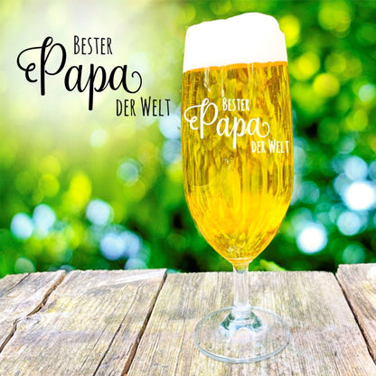 Bierglas Papa mit personalisierter Gravur Pilstulpe