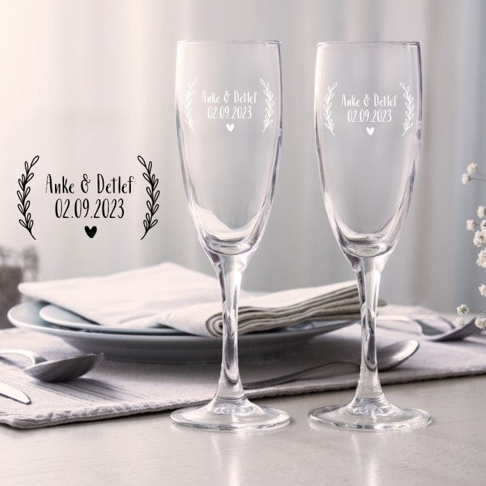 Sektglas personalisiert Hochzeit Geburtstag Geschenk