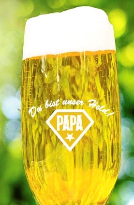 Bierglas Papa mit personalisierter Gravur Pilstulpe