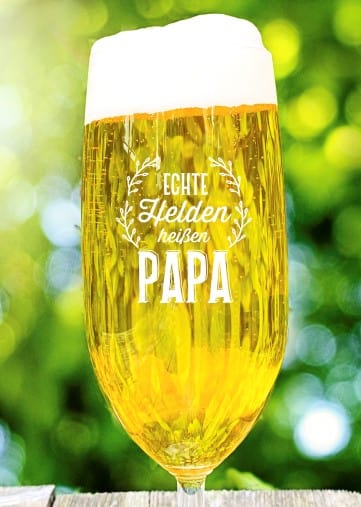 Bierglas Papa mit personalisierter Gravur Pilstulpe