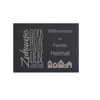 Türschild personalisiertes Haustürschild aus Schiefer