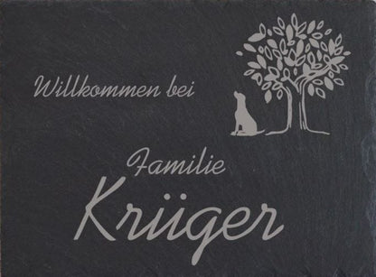 Türschild mit Gravur personalisieren | individuelles Namensschild für die Tür | Geschenk zum Einzug | Wohnungstürschild