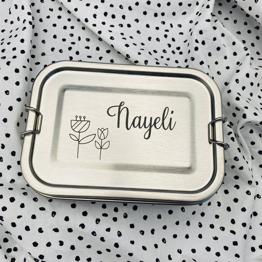 Brotdose personalisierte Lunchbox Blumen