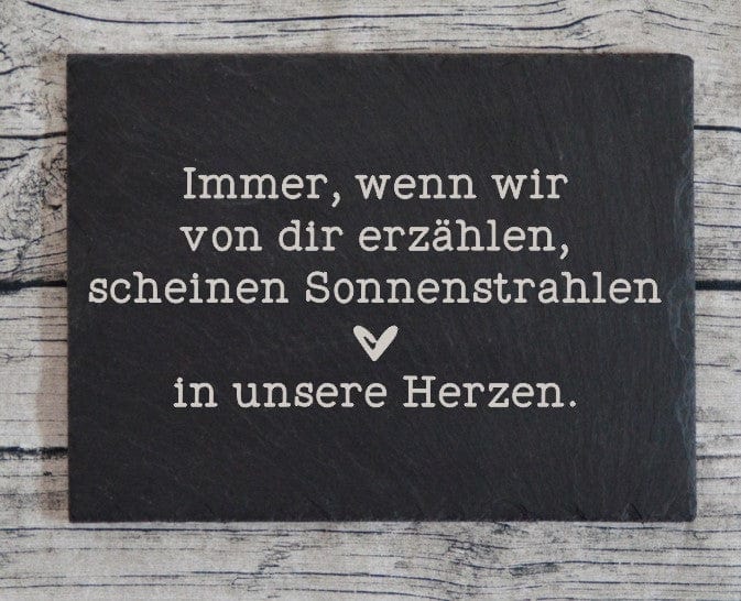 Gedenkplatte für Grab | Steinplatte mit Gravur | Stein für Grabschmuck | Grabdekoration aus Naturstein | In liebevoller Erinnerung