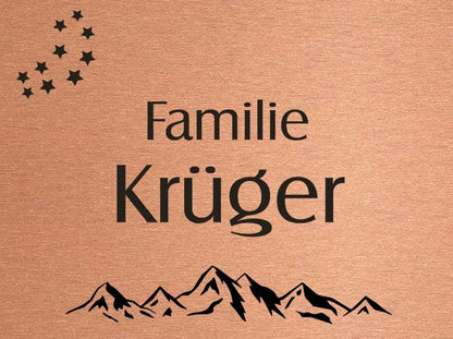 Türschild personalisiertes Haustürschild Klingelschild Kupfer