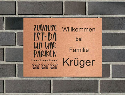 Türschild personalisiertes Haustürschild Klingelschild Kupfer