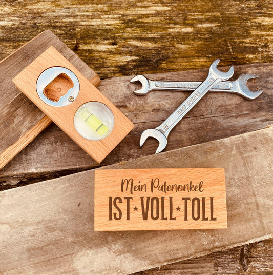 Flaschenöffner aus Holz mit Gravur | Geschenke für Bierliebhaber | personalisierter Flaschenöffner | Geschenk zum Vatertag