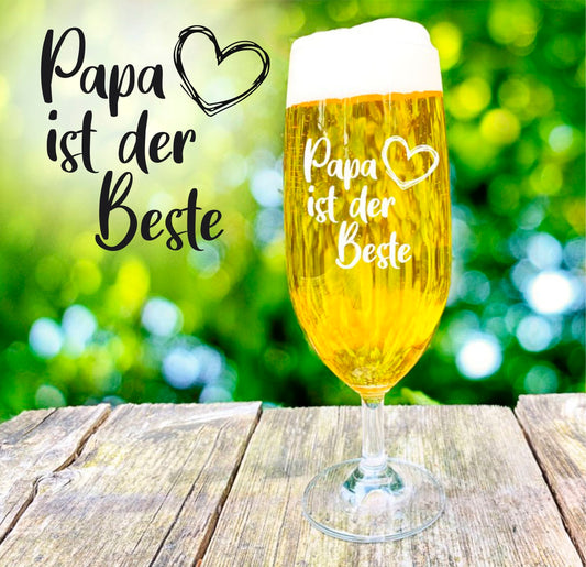 Bierglas Papa mit personalisierter Gravur Pilstulpe