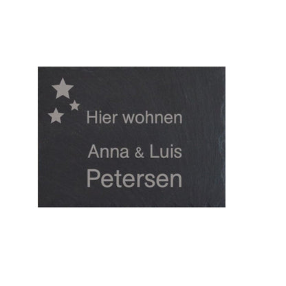 Türschild personalisiertes Haustürschild aus Schiefer