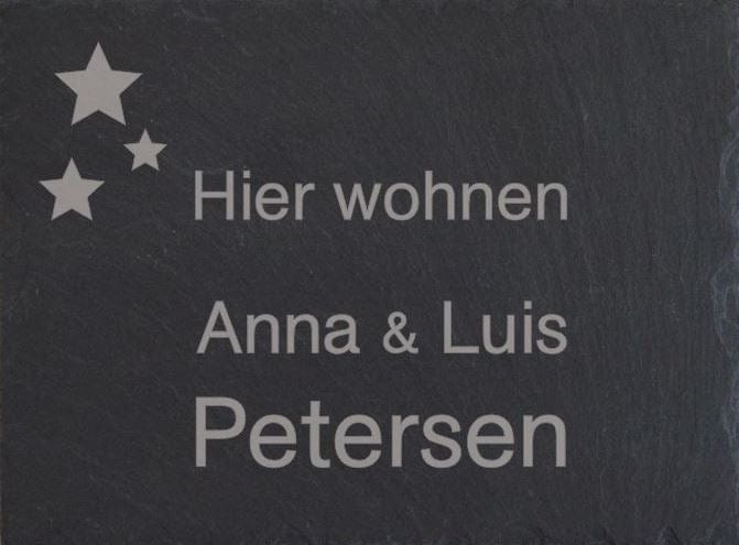 Türschild personalisiertes Haustürschild aus Schiefer