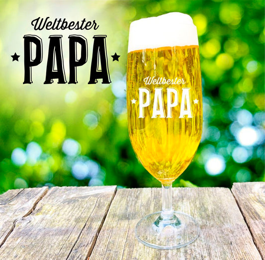 Bierglas Papa mit personalisierter Gravur Pilstulpe