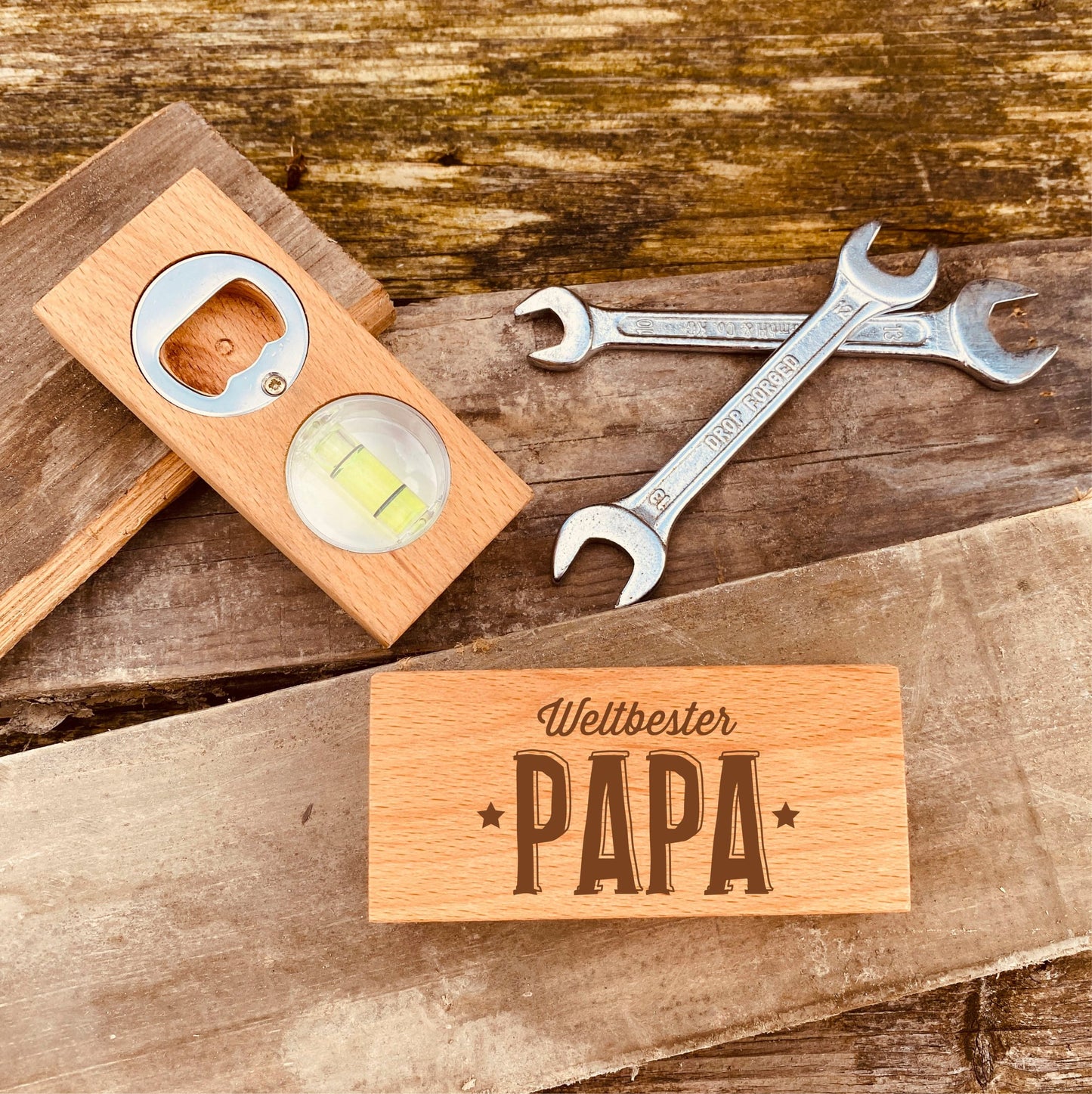 Flaschenöffner Freund Wasserwaage Papa Geschenk