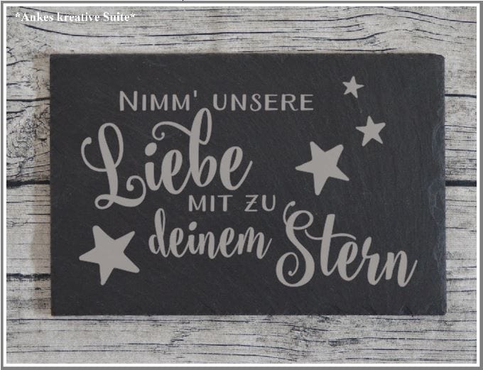 Gedenkplatte Grabschmuck Trauerschild Friedhof Grabplatte Sternenkind